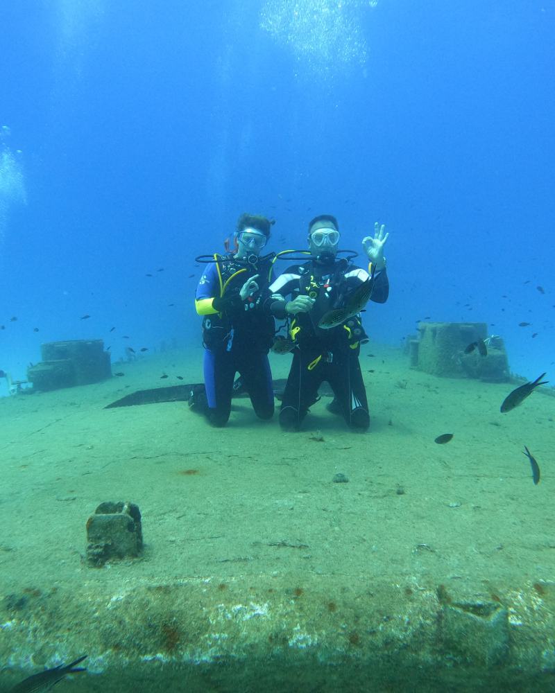 Divers on wreck